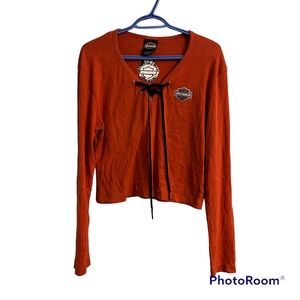 Harley-Davidson Lebanon, PA lace up front tie long sleeve top size large